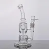 Bong da fumo spessi Narghilè a collo piegato Soffione trasparente Bubbler Dab Rigs Fab Egg Swiss Perc Pipa ad acqua Riciclatore Oil Rig con ciotola da 14 mm