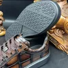 Casual Shoes 2024 Arrival Fashion Crocodile Skin Causal Men Male Genuine Leather Sneakers Pdd416