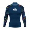 Men's Swimwear Mens Swimming T-shirts UV Protection Rash Guard Swimwear Water Sports Beachwear Diving Rashguard Long Sleeve Surfing Clothing 24327