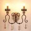 Lâmpada de parede americana vintage ferro madeira arandela antiga rústica metal francês retro luminárias no foyer quarto