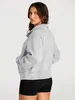 오토메트 여성 스웨트 셔츠 반 지퍼 크롭 파트 오버 풀 오버 쿼터 지퍼 후드는 의상 복장의 옷 엄지 구멍 2 7nnf