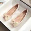 Casual Shoes Flat Bottomed Bean Sole For Women Fish Mouth Mom's Leaky Toe Bow Tie Size