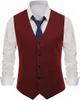 men's Herringbe Suit Vest V Neck Wool Vest Casual Formal Single Breasted Busin Groomsmen Wedding Party Sleevel Tank Top 39jC#