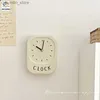 Desk Table Clocks Iron Wall ClockDesk Cream White Nordic ClockWall Decoration for Bedside Table Living Room Home Docor Desk Korean Style Docor24327