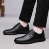 Freizeitschuhe 2024 Herren Kleid Leder Slip On Echte Schnürung Oxford Business Männliche Schuhe Spitzschuh