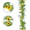 Decorative Flowers SV-Artificial Sunflower Vines Ivy Wedding Backdrop Arch Wall Decor For Doorways Table Runner Indoor Outdoor