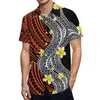 Chemises décontractées pour hommes Imprimer sur demande Custom Mens Beach Polynésien Vêtements Hawaii Tribal Manches courtes pour hommes