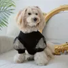 Mada de mascotas de decoración estrella de 1pc, camiseta de perro de estilo princesa simple con manga de malla para boda