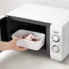 Bottiglie di stoccaggio Contenitore per alimenti con coperchio Forno a microonde Riscaldamento Bento Contenitori Cucina Lavoro Scatole bianche