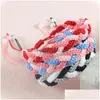 Charm Bracelets Mixed Color Braided Bracelet Personality Colorf Thread Rope Handmade Adjustable Bangle Wristband Men Women Jewelry D Dhemb