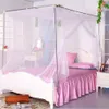 Cama de dossel para estudantes com quatro cantos, rede mosquiteira moustiquaire, dossel branco, queen, king, tamanho duplo 240315