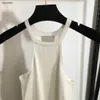 Designer femmes tricot gilet marque femmes vêtements été haut bois oreille bord tricoté jarretelle sans manches dames t-shirt taille asiatique S-L mars 27