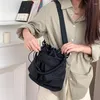 Evening Bags Personality Shoulder Crossbody Bag Women All-match Messenger Drawstring Simple Ladies Portable Nylon Bucket