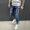 rippade jeans män sträcker mager grå blå svart hip hop denim byxor streetwear casual smal fit jeans för män jogga jean 48y5#