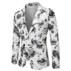 Luxe Brzing Designs Costumes de mariage de bal pour hommes Floral Print Busin Casual Slim Blazer Discothèque Mens Victorien Veste Manteau c3UI #