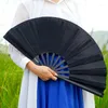 Decoratieve beeldjes 1PC Chinese Tai Chi Yoga Fan DIY Vechtsporten Vouwen Plastic Dans Effen Kleur Handgemaakt