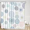 Cortinas de chuveiro cortina geométrica design moderno círculos coloridos e fogos de artifício minimalista abstrato criativo decoração do banheiro
