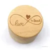 Party Decoration QX2E Personalized Engraving Rustic Wedding Wooden Ring Box Jewelry Trinket Storage Co