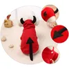 Abbigliamento per cani Halloween Diavolo Vestiti per animali domestici Gatto Inverno Casual Costume da demone Cappotto con cappuccio in pile Tute Pagliaccetti Affascinanti