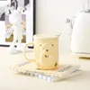 Tazze Tazza da caffè regalo in ceramica con orso in rilievo creativo da 400 ml con coperchio