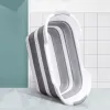 Bathtubs Silicone Foldable Baby Take Bath Bathtub NonSlip Foot Bath Bucket Folding Portable Pet Dog Cat Bathtub Bathroom Laundry Basket