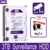 Enheter WD Purple 3TB Surveillance Intern hårddiskskiva 3,5 "64M Cache SATA III 6GB/S 3T 3000 GB HDD HD -hårddisk för CCTV DVR NVR