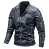 men's PU Leather Motorcycle Jacket, Slim Fleece Jacket, Spring Outdoor Coat, Casual Motor Biker, Autumn Fi 96du#