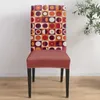 椅子カバー格子縞の長方形の丸いオレンジ色の赤いダイニングカバー4/6/8pcsウェディングホームルームのスパンデックス弾性スリップカバーケース