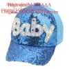 Sombrero de sombrilla para padres e hijos de verano con red de lentejuelas y letras de lengua de pato para niños
