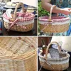 Storage Baskets Round Tray Storage Bags Picnic Fruit Basket Little Red Riding Hood Wooden Bride