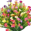 Flores decorativas 12 peças mixcolor artificial ao ar livre plantas uv falsas decoração de primavera moldura de janela de jardim decoração de casa