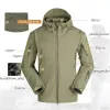 Shark Skin Soft Shell Jacken Männer Taktische winddichte wasserdichte Jacke Männer Armee Kampfjacken Herren Kapuzen Bomber Mäntel c0Fp #