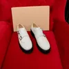 Plattform loafers skor brittisk college stil tjock sula svart rund tå singelskor loafers kvinnor läderskor lyxdesigner märke pumpar med låda