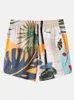 Camisa masculina havaiana e shorts tropicais folhas de tartaruga praia praia curta Manutenção de férias de natação de duas peças Terno de praia 240326