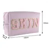 Cosmetic Bags Letter Patches Traparent PVC Bag Clutch Women Clear Travel Make Up Pouches Stuff Makeup Toiletry