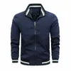 Sportswear Mens Primavera Outono Casual Solid Fi Slim Bomber Jacket Men Overcoat New Arrival Baseball Jackets Men's Jacket Top u3fc #