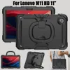 Uchwyt uchwytu 360 Obracający się stojak na Lenovo Tab M11 HD 11 cali 2024 TB330FU TB331FC Rugged Shockproof Kid Safe PC + Cover Cover Case Pasek na ramię + film z screen