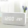 Desk Table Clocks LED Wooden Alarm Table Voice Control Digital Wooden Clock Electronic Desktop Clock Table Decoration USB/AAA Power Supply24327