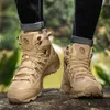 Sapatos de fitness masculinos de marca de alta qualidade botas de couro militar tático especial combate no deserto tornozelo ao ar livre