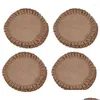 Mats Pads Table Rustic Farmhouse Burlap Round Placemats Set Of 16 Size In 15 Inches Diameter Drop Delivery Home Garden Kitchen Dining Otvpv