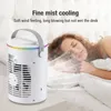 Temporizador, luz ambiental de siete colores, Enfriador de aire, refrigeración por pulverización, escritorio, Mini aire acondicionado pequeño, Enfriador de aire con temporizador