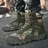 Fitness Shoes Waterproof Military Man Tactical Boots Camouflage Sneakers Genuine Leather Army Hunting Hiking Shoe For Men Outdoor Sho