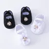 First Walkers Tregren Infant Baby Girls Princess Shoes With Headband Soft Sole Non-slip Pearl Flower Wedding Dress Walking Crib