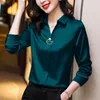 Temperament Mid Sleeved High End Professional Chiffon Shirt for Women Spring Autumn Long Age Reducing Western Top 240327