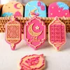 Moldes de cozimento Cortador de biscoito muçulmano Ramadan Sobremesa Padrão Decorativo Eid Al-Adha Embossing Reverse Press Stamp Islâmico Fondant Biscoito