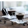 Mugs Crystal Glass Coffee Cup Afternoon Tea Creative Simple Small Dish Set Transparent Tumbler
