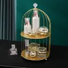 Racks Ins Cosmetics Storage Artifact Iron Bird Cage Desktop Shelf Creative Skin Care Products Perfume Lipstick Organizer