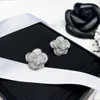 New designer earrings Sparkling Diamond Camellia Earrings for fashion women Earring ear rings Luxury brand jewelry gift