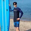 Abiti Wdfplay maschile protezione solare UV Sunlee a manica lunga Guardia da bagno Swimsuit Top immersioni da immersione uomini divisi pantaloni da sole a maniche