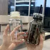 Wine Glasses Large Capacity Glass Water Bottle With Time Marker Cover For Drink Transparent Milk Juice Simple Cup Birthday Gift